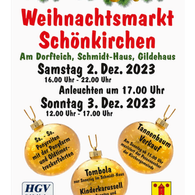 Weihnachtsmarkt Schönkirchen 2023